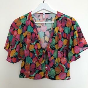 Zara linen top cropped